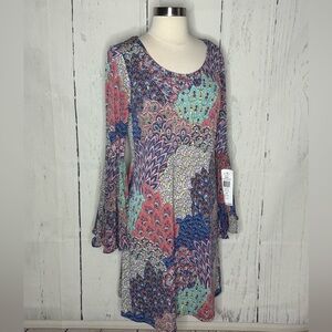 MSK Multicolor Paisley Long Sleeve Dress